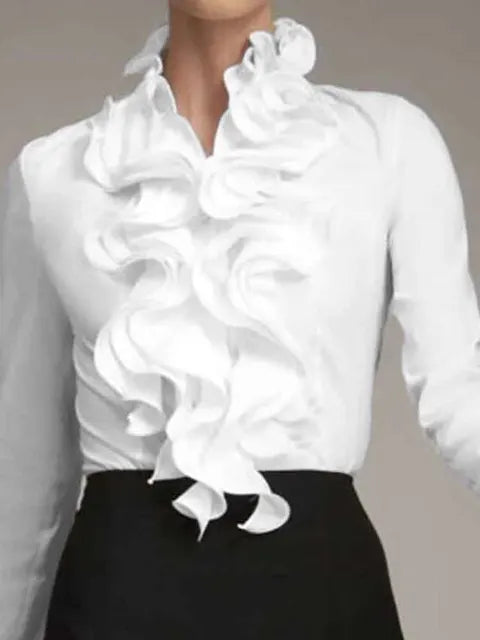 Women's Asymmetrical Blouse with Button Closure