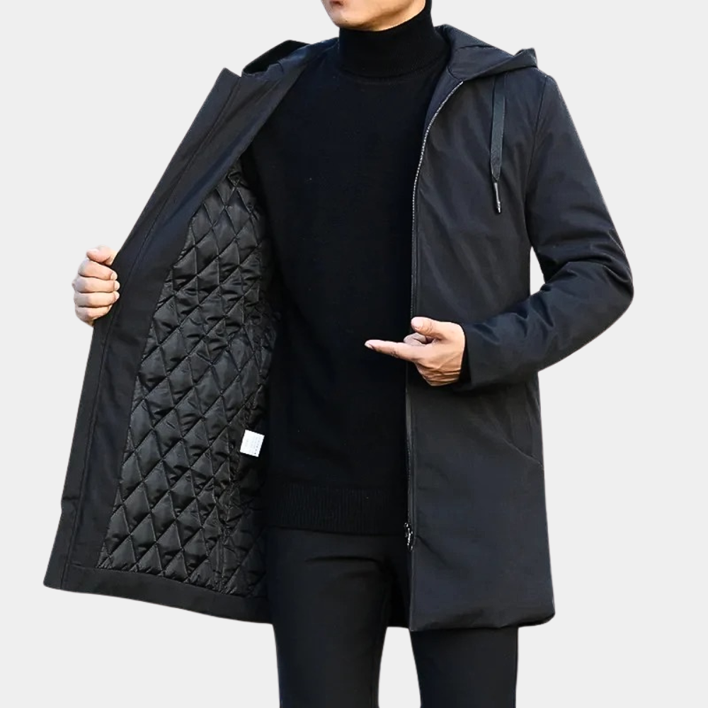 Noah | Men's Waterproof Rain Jacket | Stylish Long Coat