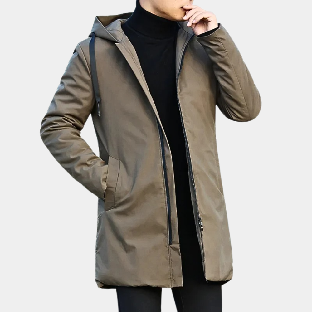 Noah | Men's Waterproof Rain Jacket | Stylish Long Coat