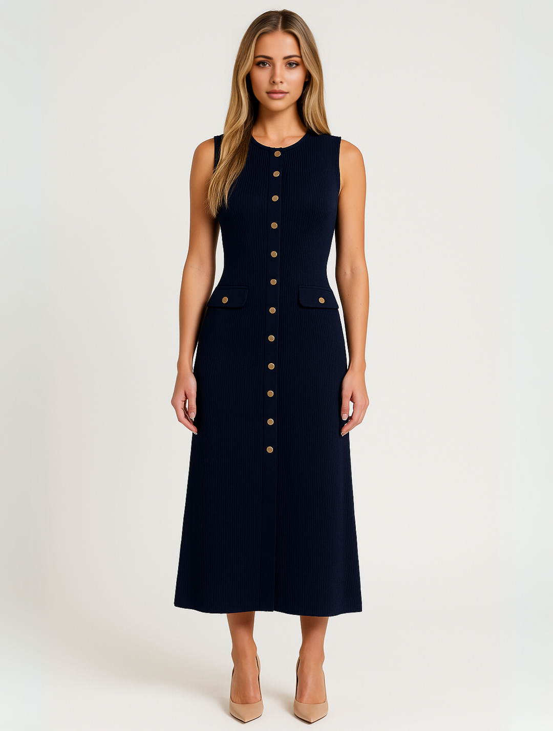 Marilyn | Chic Button-Front Midi Dress