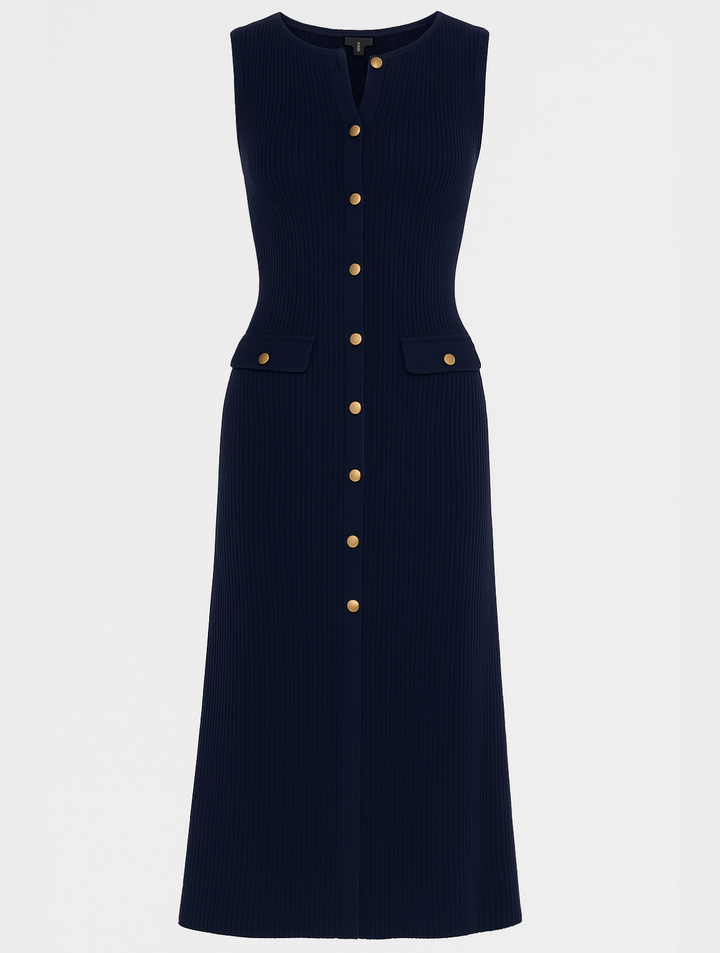 Marilyn | Chic Button-Front Midi Dress
