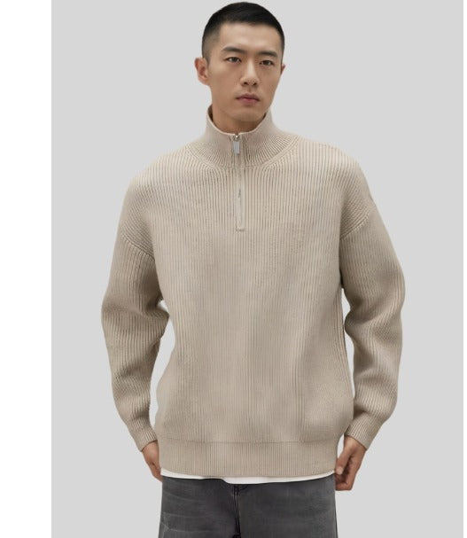 Leo | Men's Quarter-Zip Cotton Sweater