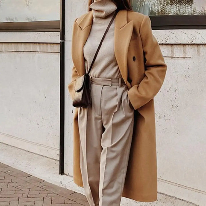 Ruby | Elegant Double-Breasted Trenchcoat with Notched Collar