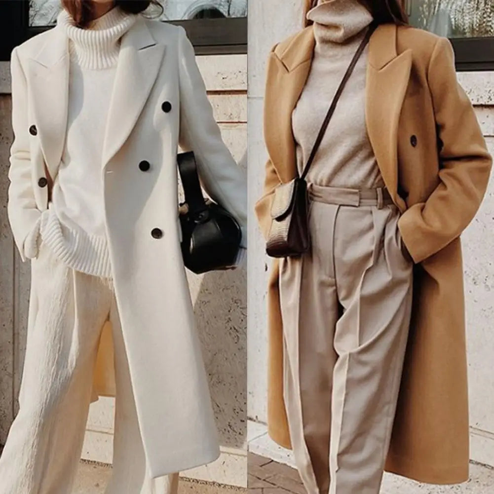 Ruby | Elegant Double-Breasted Trenchcoat with Notched Collar