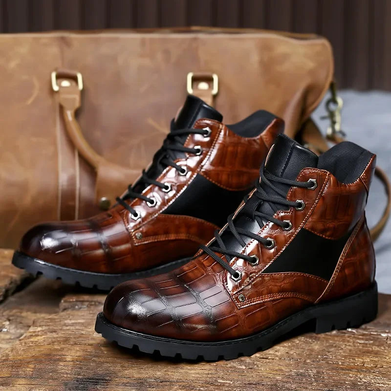 Matthew | Men's Elegant Crocodile Leather Boots