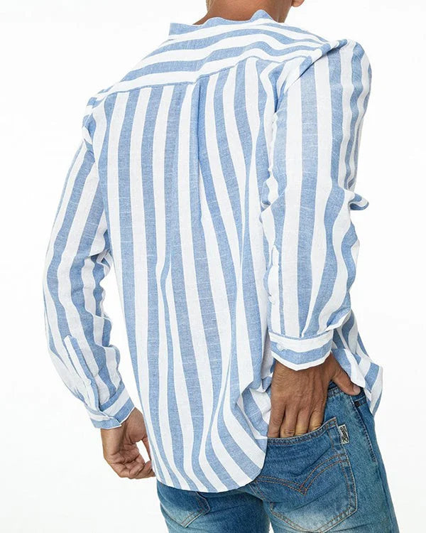 Oliver – Casual Striped Linen Men's Shirt