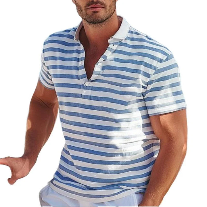 Matt - Retro Striped Polo Shirt for Men