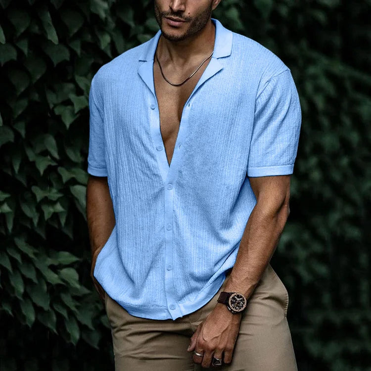 Men's Linen Summer Button-Up Shirt