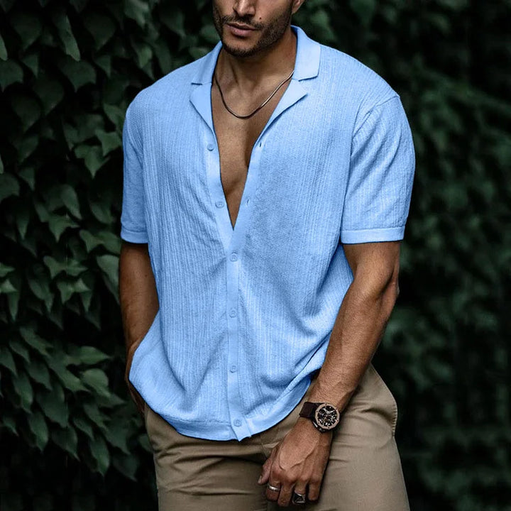 Men's Linen Summer Button-Up Shirt