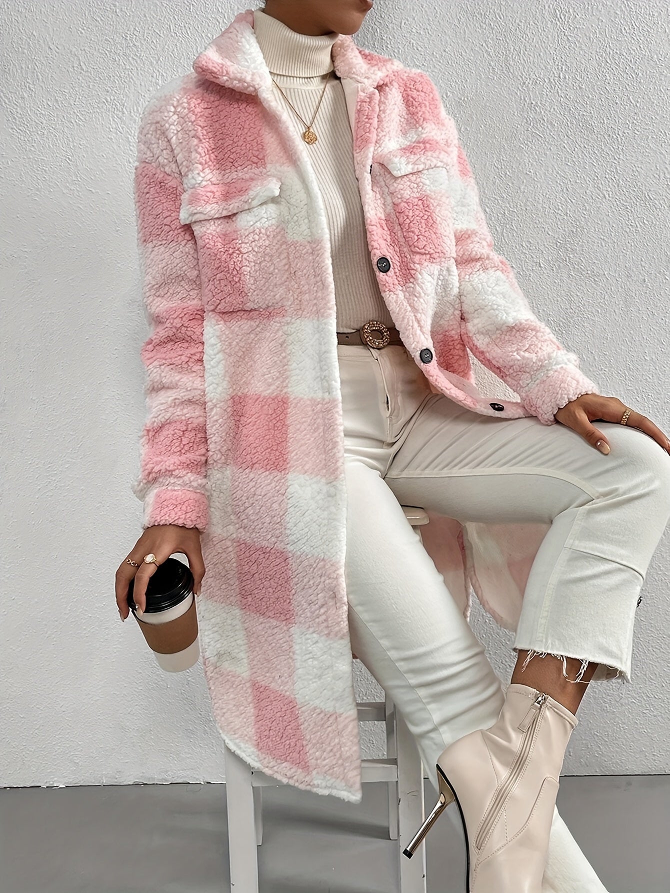 Chloe | Plaid Teddy Jacket for Extra Warmth