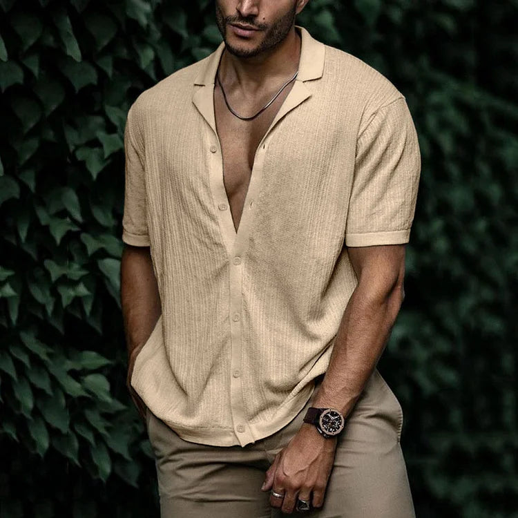 Men's Linen Summer Button-Up Shirt