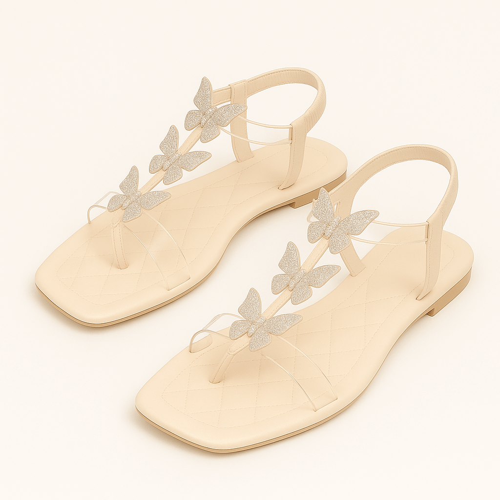 Karen | Sparkling Butterfly Toe-Strap Sandals
