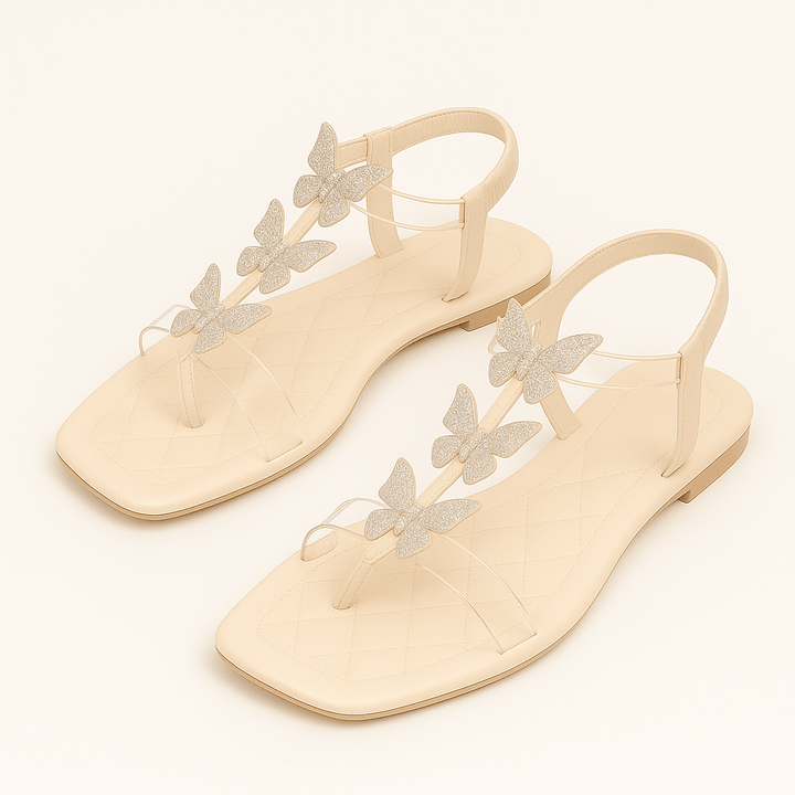 Karen | Sparkling Butterfly Toe-Strap Sandals