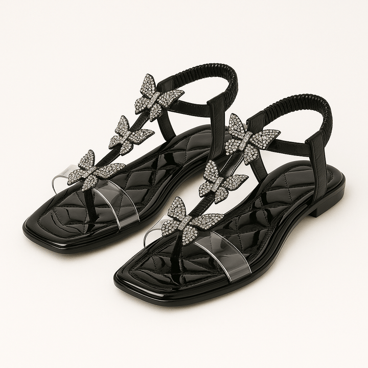 Karen | Sparkling Butterfly Toe-Strap Sandals