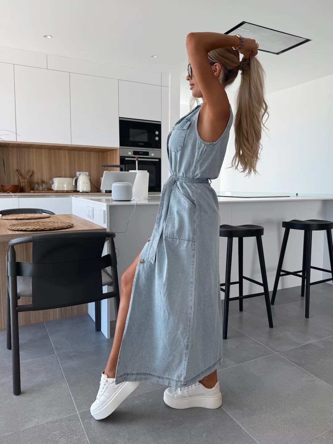 Chloe - Long Denim Dress