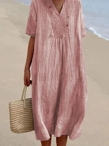 Elegant Summer Dress with V-Neck