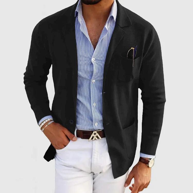 LEX | Elegant Men's Cardigan with Pockets and Lapel Collar