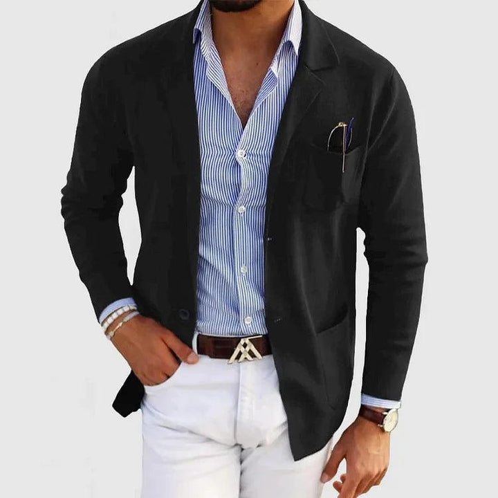 LEX | Elegant Men's Cardigan with Pockets and Lapel Collar