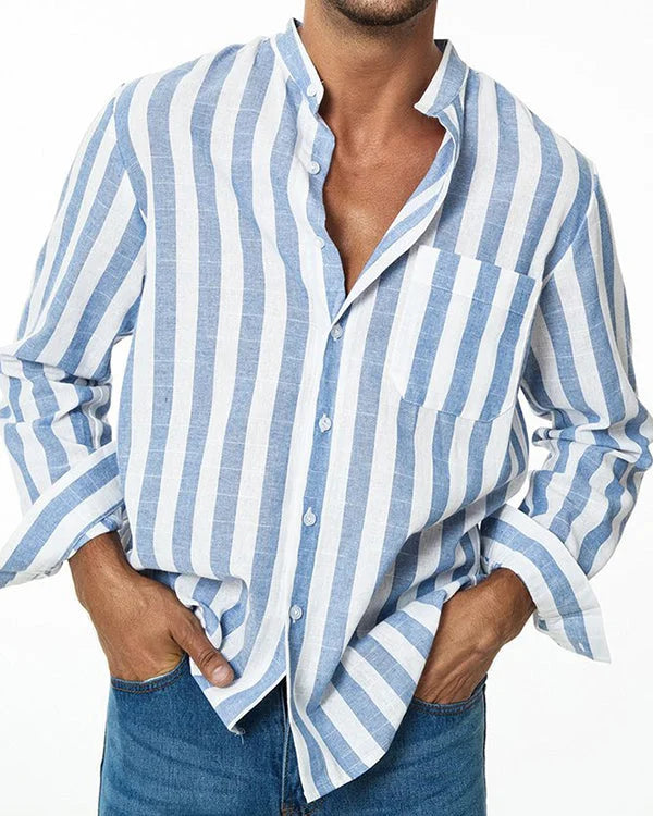 Oliver – Casual Striped Linen Men's Shirt