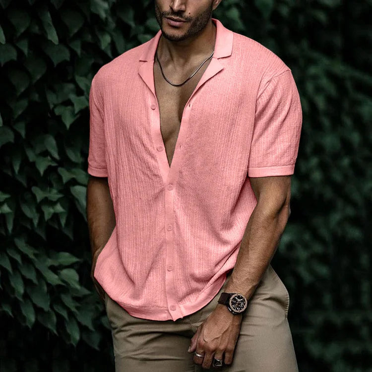 Men's Linen Summer Button-Up Shirt