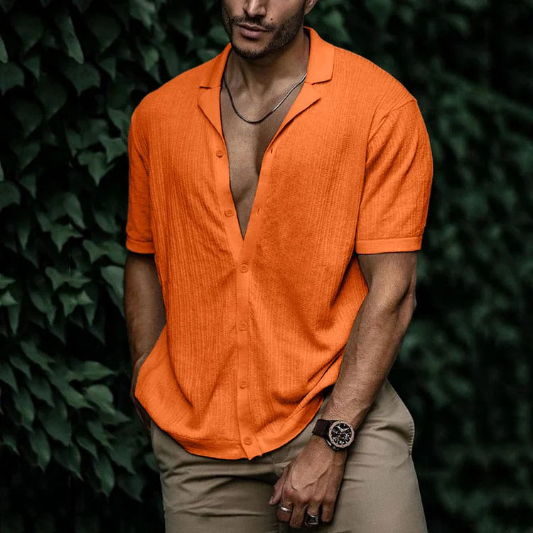Men's Linen Summer Button-Up Shirt