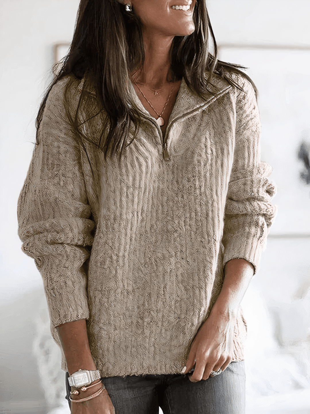 Jade | Women's Cozy Winter Quarter-Zip Pullover