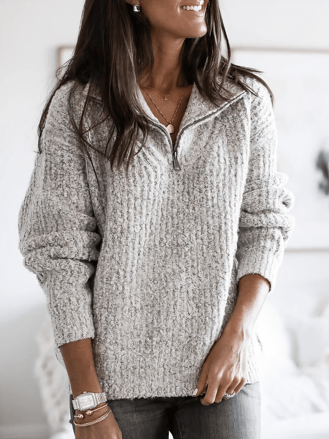 Jade | Women's Cozy Winter Quarter-Zip Pullover