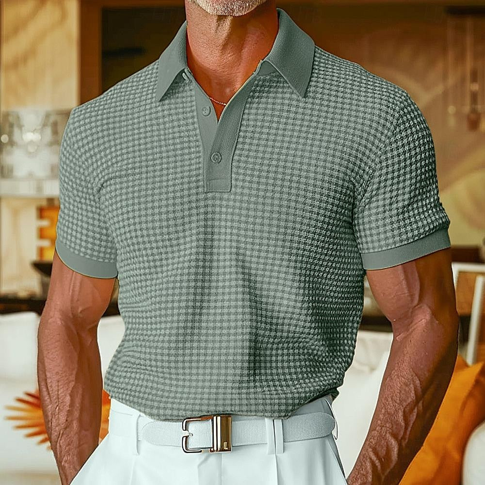 Textured Knit Polo Shirt