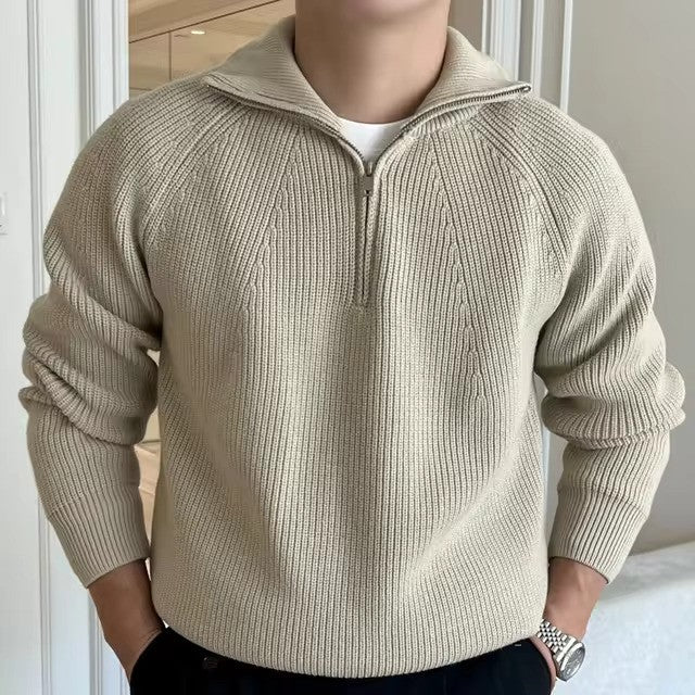 Leo | Men's Quarter-Zip Cotton Sweater