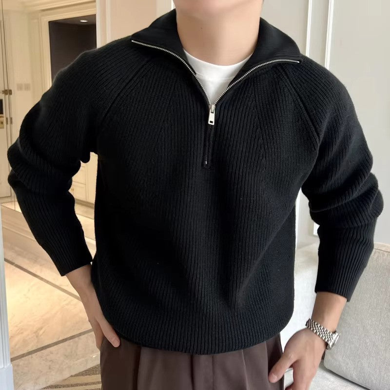 Leo | Men's Quarter-Zip Cotton Sweater