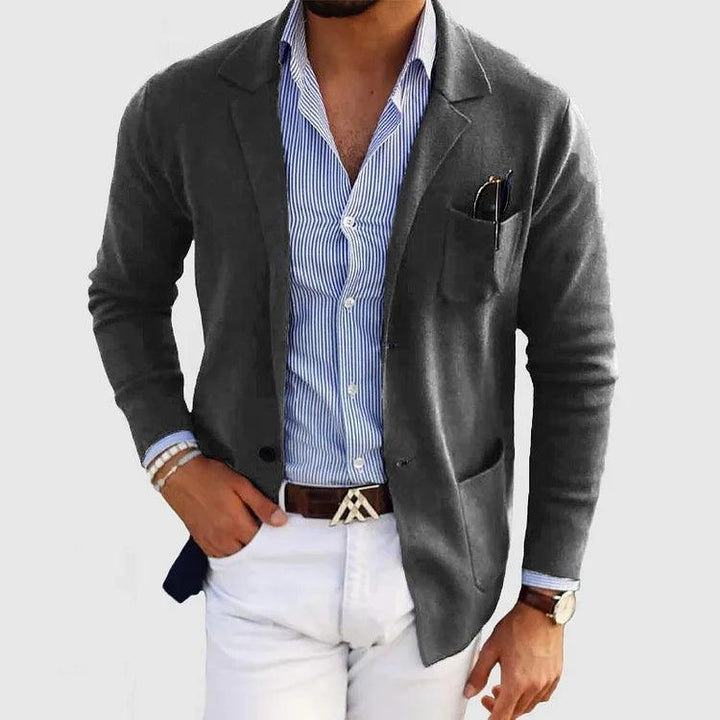 LEX | Elegant Men's Cardigan with Pockets and Lapel Collar