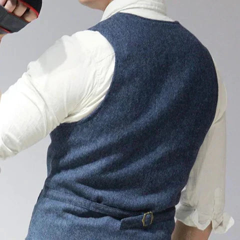 Benjamin | Men's Vintage Sleeveless Sweater | Button Closure