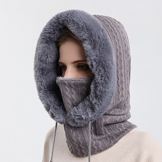 Women's Hooded Balaclava with Face Covering