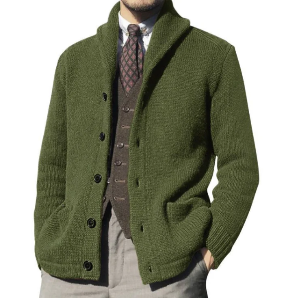Thomas | Men's Classic Button-Up High Collar Cardigan