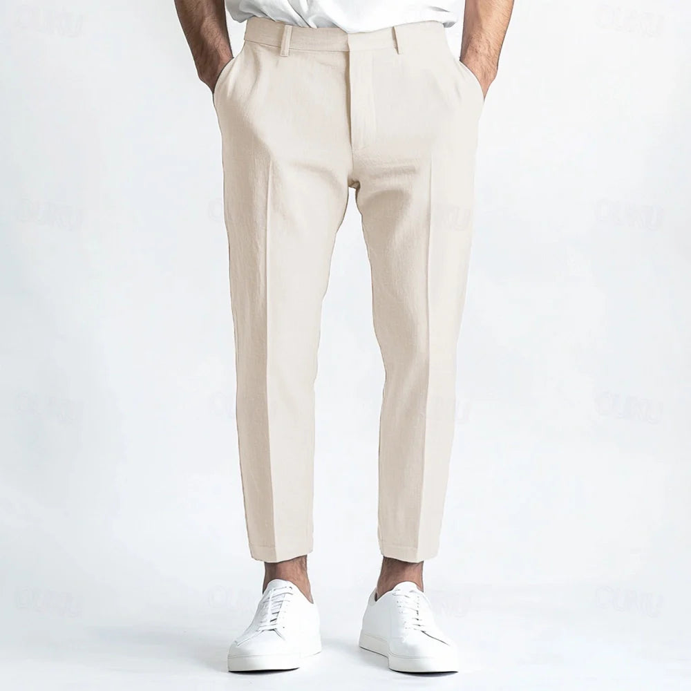 Men's Straight Linen Summer Breathable Pants