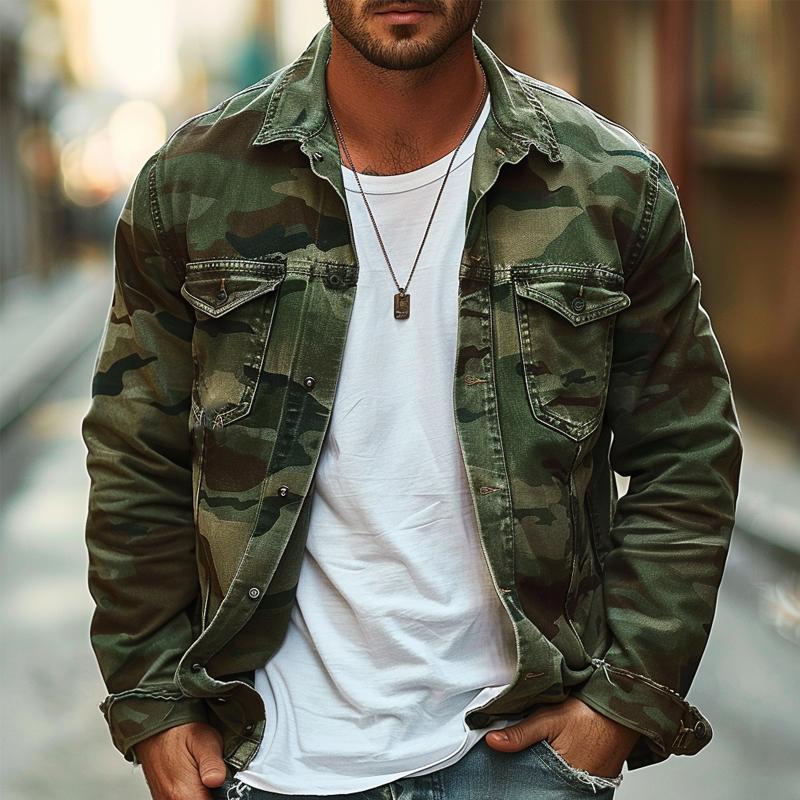 Axel | Men's Camouflage Canvas Retro Shacket