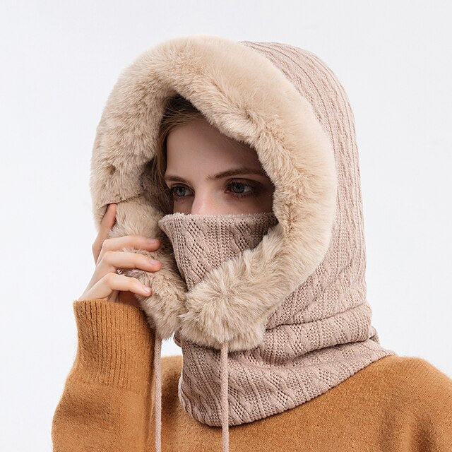 Women's Hooded Balaclava with Face Covering