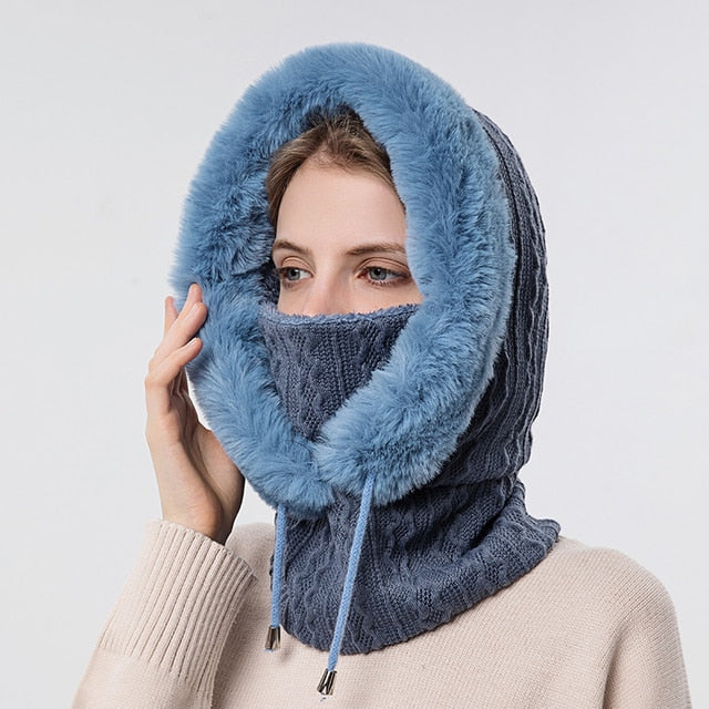 Women's Hooded Balaclava with Face Covering