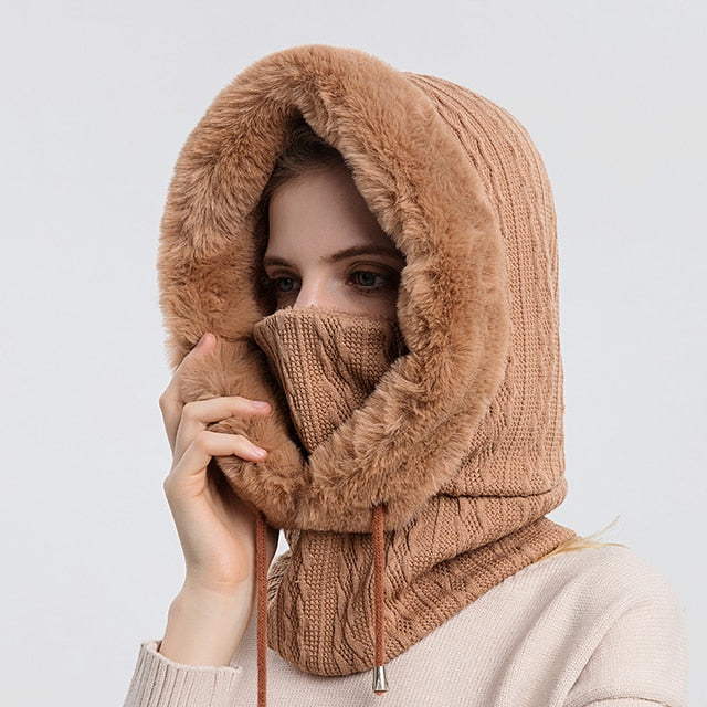 Women's Hooded Balaclava with Face Covering