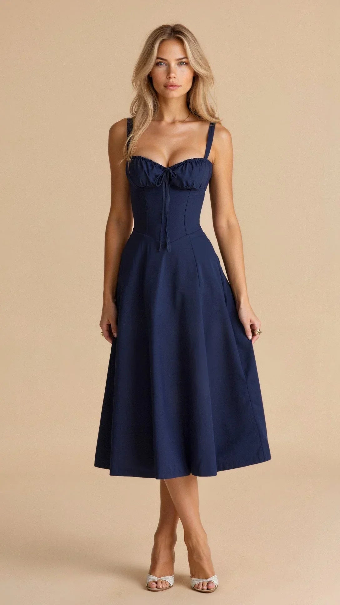 Nora | Chic Floral Corset Midi Dress