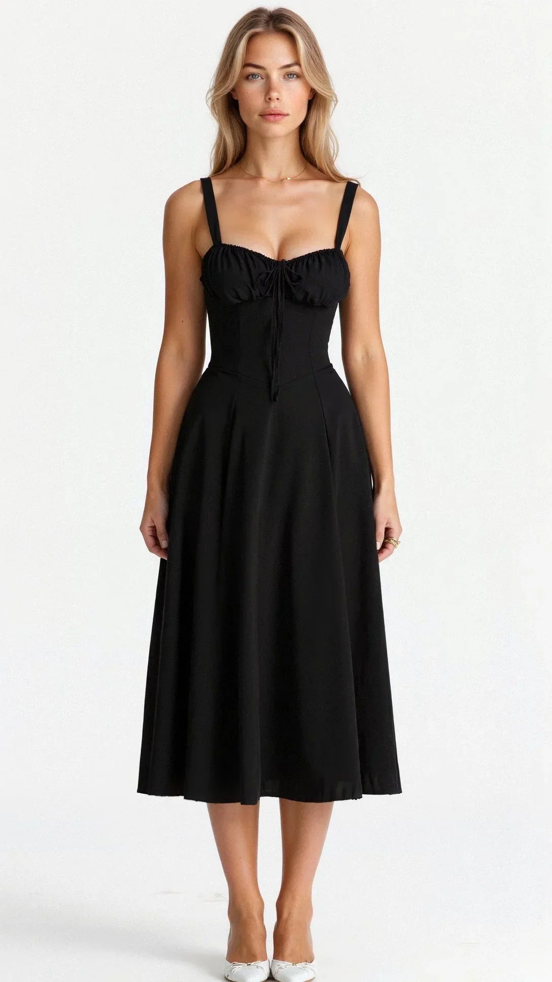 Nora | Chic Floral Corset Midi Dress