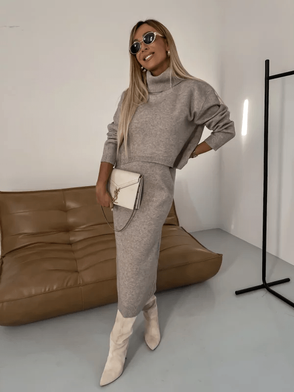 Liv | Turtleneck Sweater and Dress Set