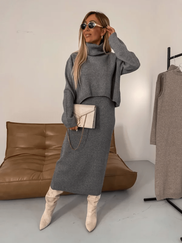 Liv | Turtleneck Sweater and Dress Set