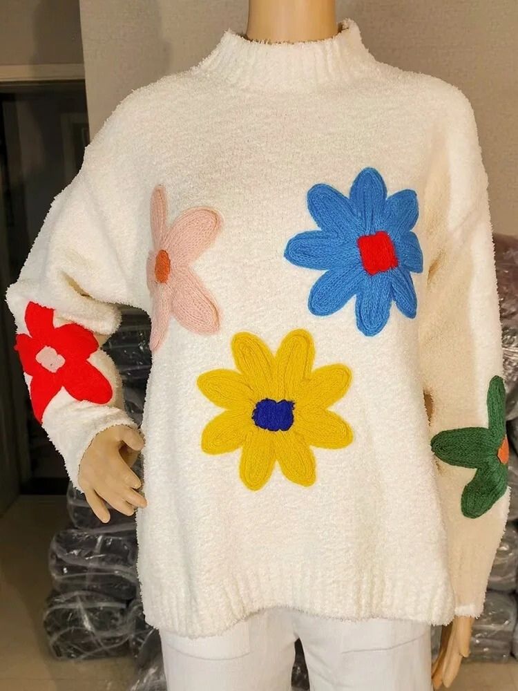 Daisy | Cozy Winter Floral Knit Sweater for Women