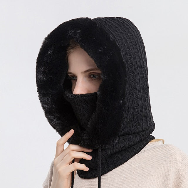 Women's Hooded Balaclava with Face Covering