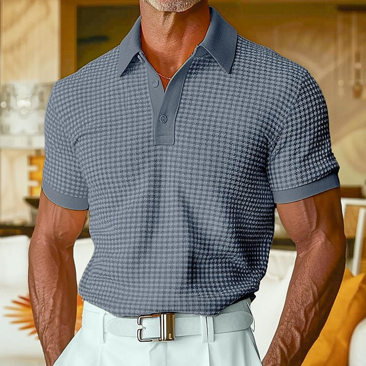 Textured Knit Polo Shirt