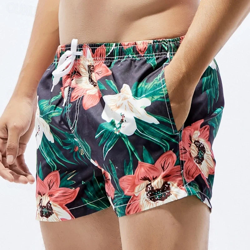 Men's lightweight quick-drying striped swimsuit
