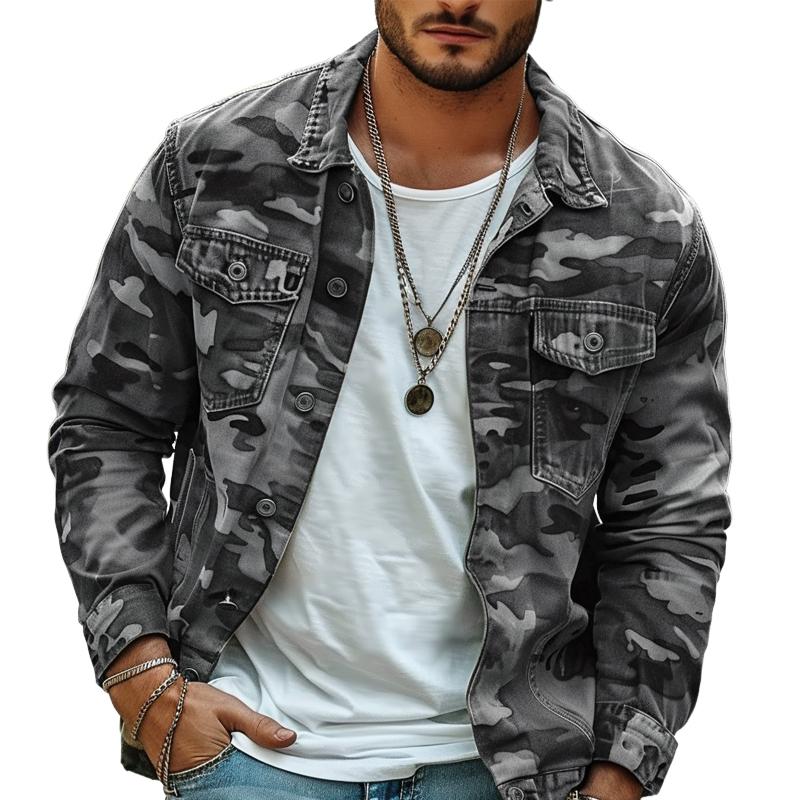 Axel | Men's Camouflage Canvas Retro Shacket