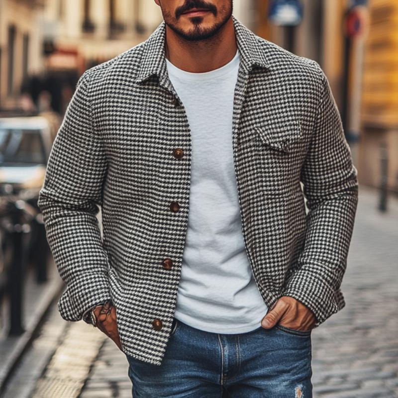 Dean | Men's Vintage Houndstooth Shacket