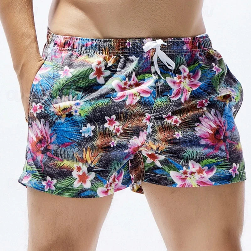 Men's lightweight quick-drying striped swimsuit